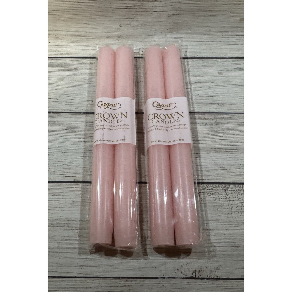 Caspari Crown 10" Candles 2 Packages Lot of 4 Petal Pink Duet CA53.2 NEW GTub11